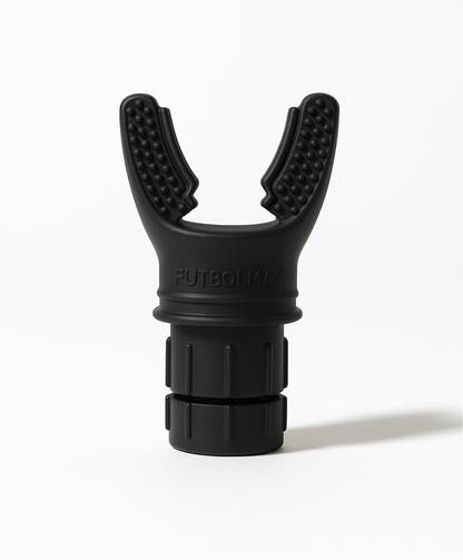 Futbolmax VO2 training mask black — advanced breathing resistance trainer for football, soccer athletes to boost endurance, lung capacity and stamina, shown on a clean white background.